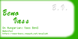 beno vass business card